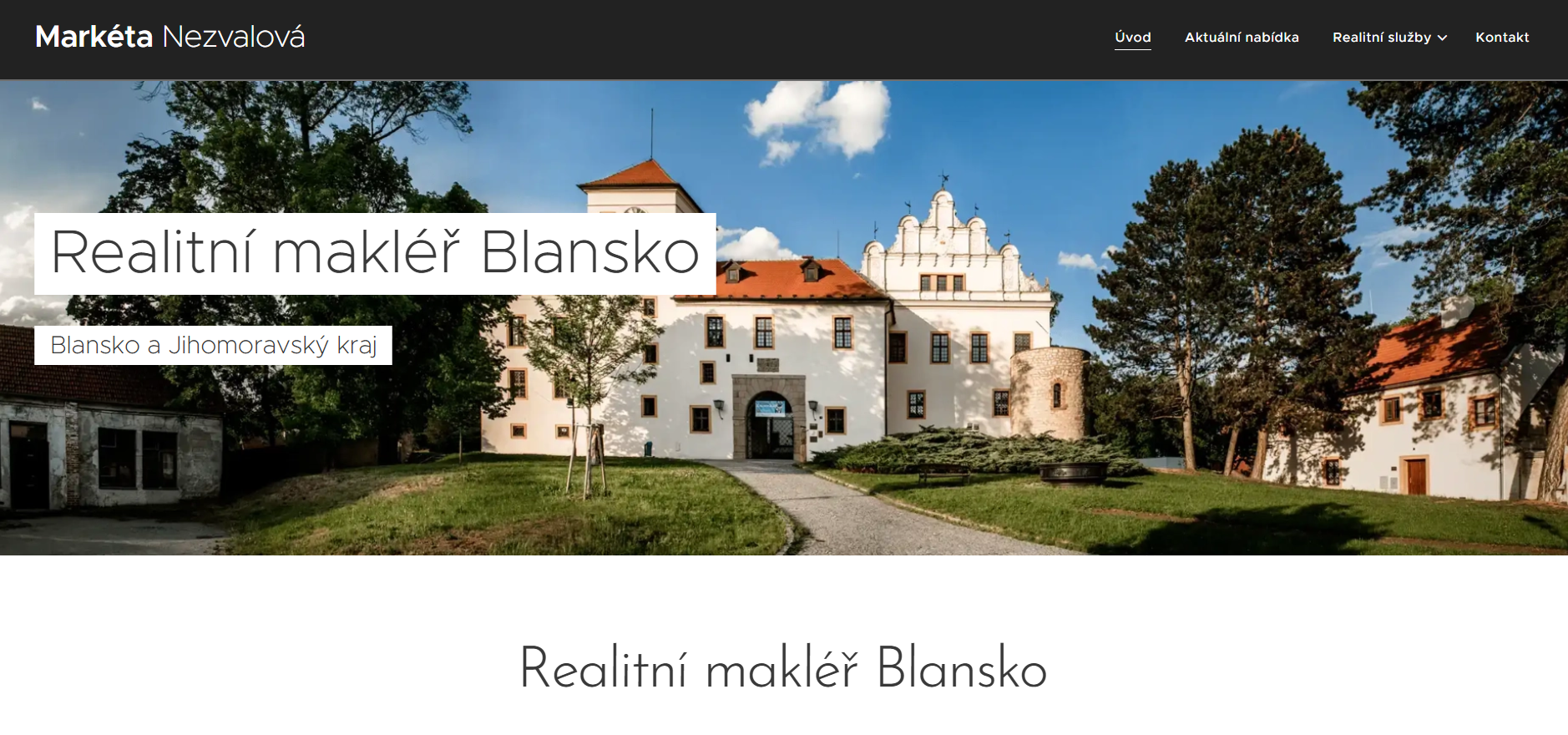 Realitni makler Blansko tvorba webu